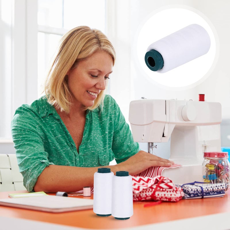 ROSENICE Cotton Sewing Thread Spool Quilting Threads for Sewing Machine 3000 Yards White - Image 4